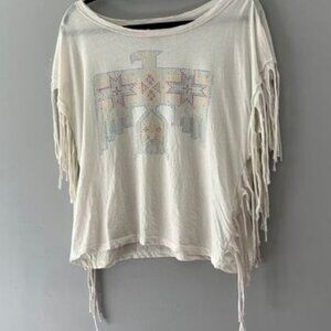 Fringe Trim Graphic Thunderbird Tee